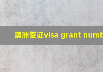 澳洲签证visa grant number